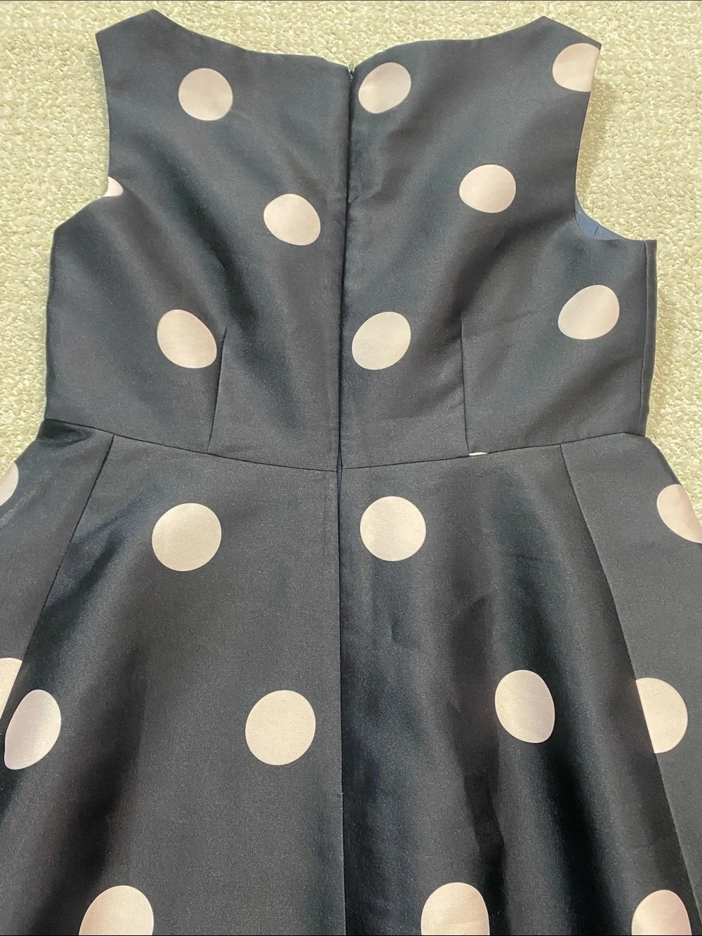 kate spade Black Midi Dress with Pink Polka Dots Size 8
